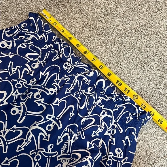 Lilly Pulitzer Blue Anchor Skirt Small Elastic Waist Pockets Coastal Nautical - Picture 9 of 16